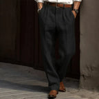 Pantalon homme style rétro, coupe ajustée, quatre coloris, noir