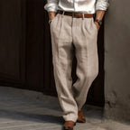 Pantalon homme style rétro, coupe ajustée, quatre coloris, beige