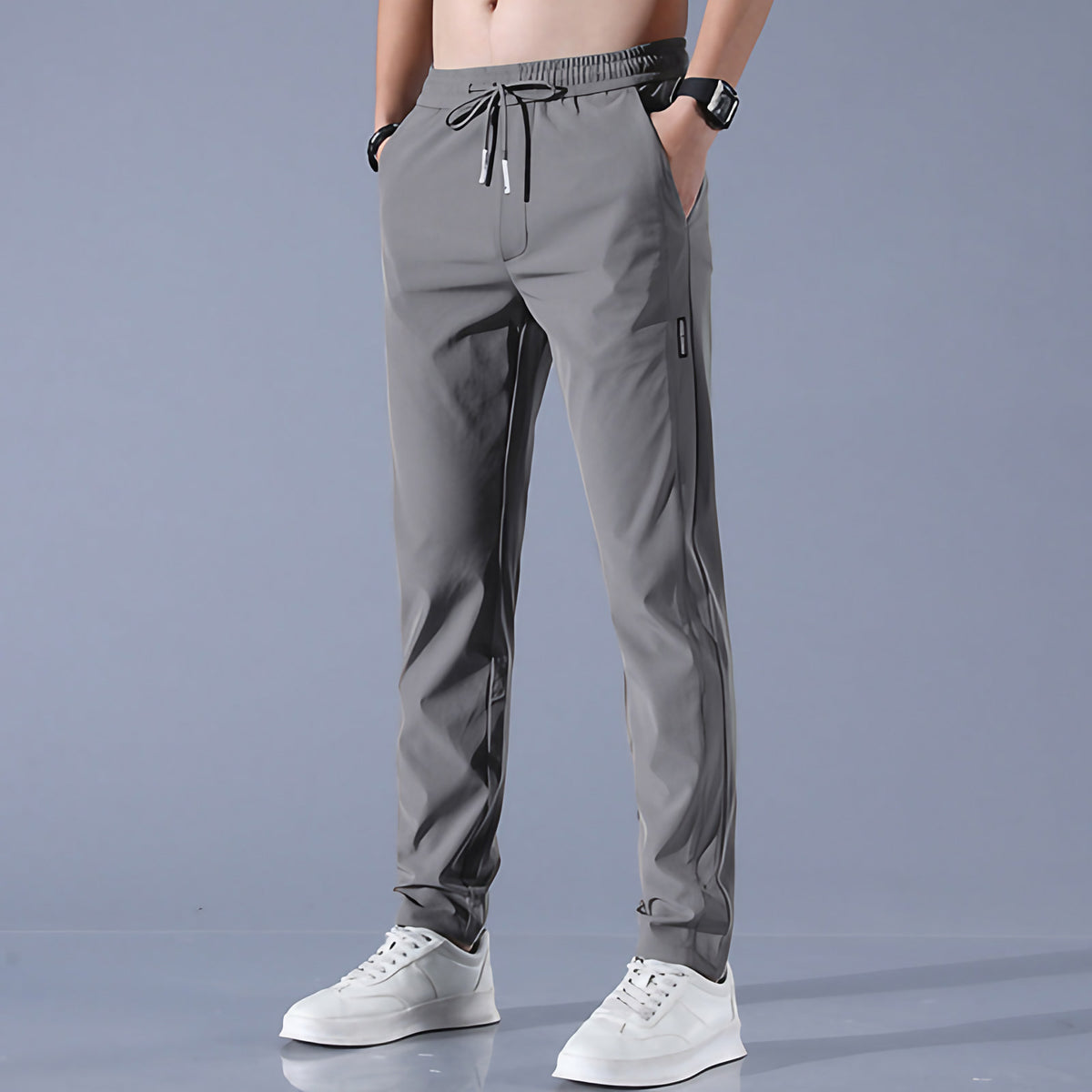 Pantalon de golf homme extensible et léger, cinq coloris, gris foncé