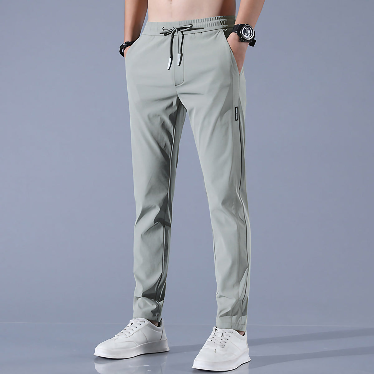Pantalon de golf homme extensible et léger, cinq coloris, vert