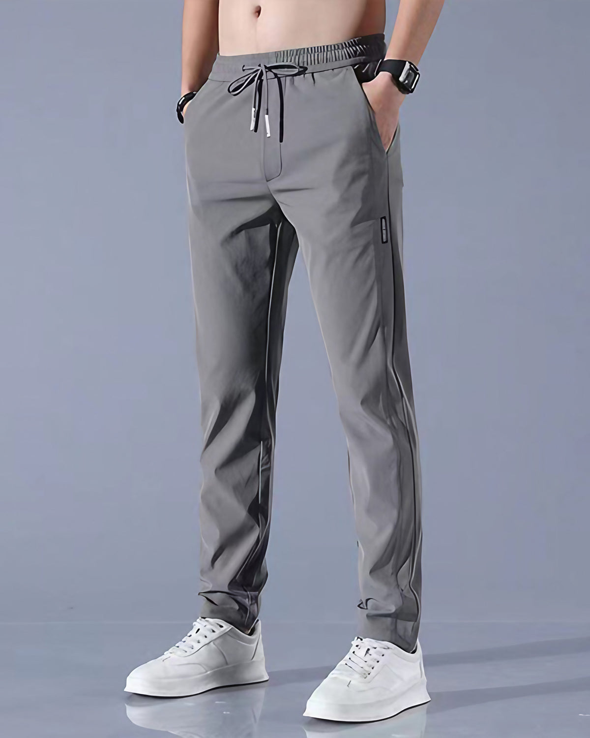 Pantalon homme à séchage rapide multipoches, du M au 5XL, gris foncé