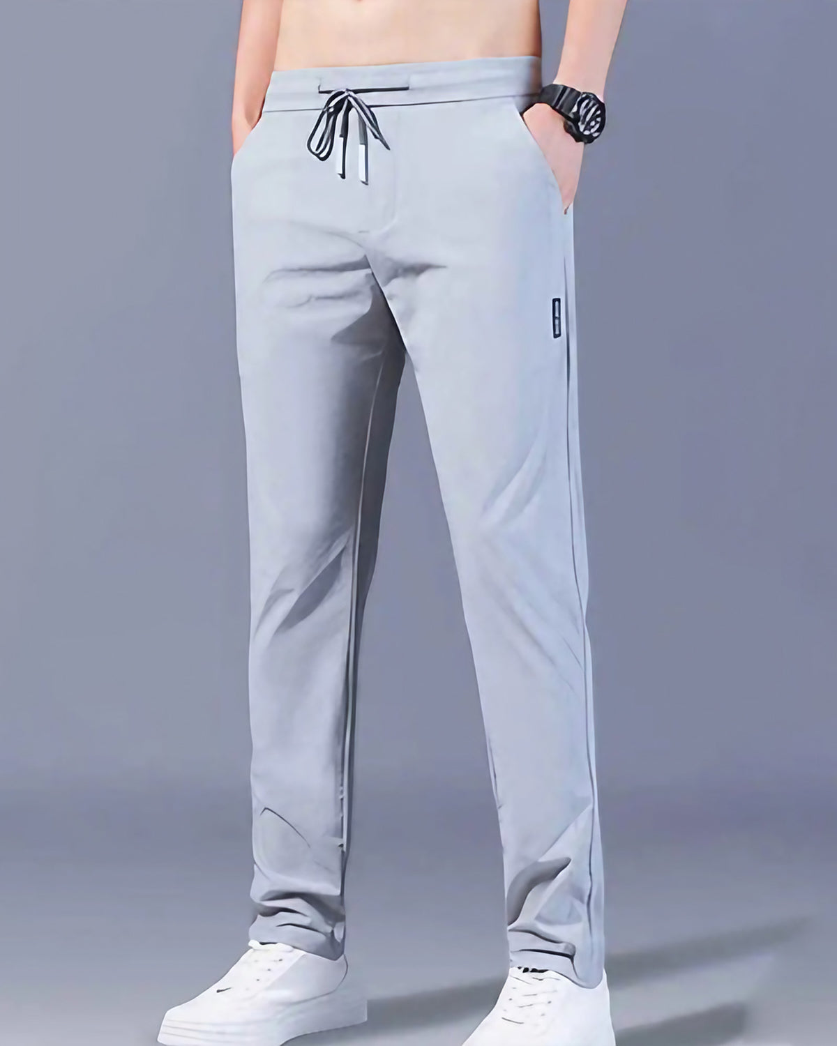 Pantalon homme à séchage rapide multipoches, du M au 5XL, gris
