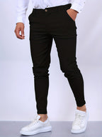Pantalon de ville homme coupe slim, sept coloris, du XS au 3XL, noir