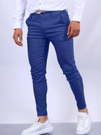 Pantalon de ville homme coupe slim, sept coloris, du XS au 3XL, bleu