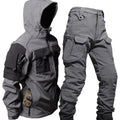 Pantalon imperméable homme avec capuche, trois coloris, S au L, gris