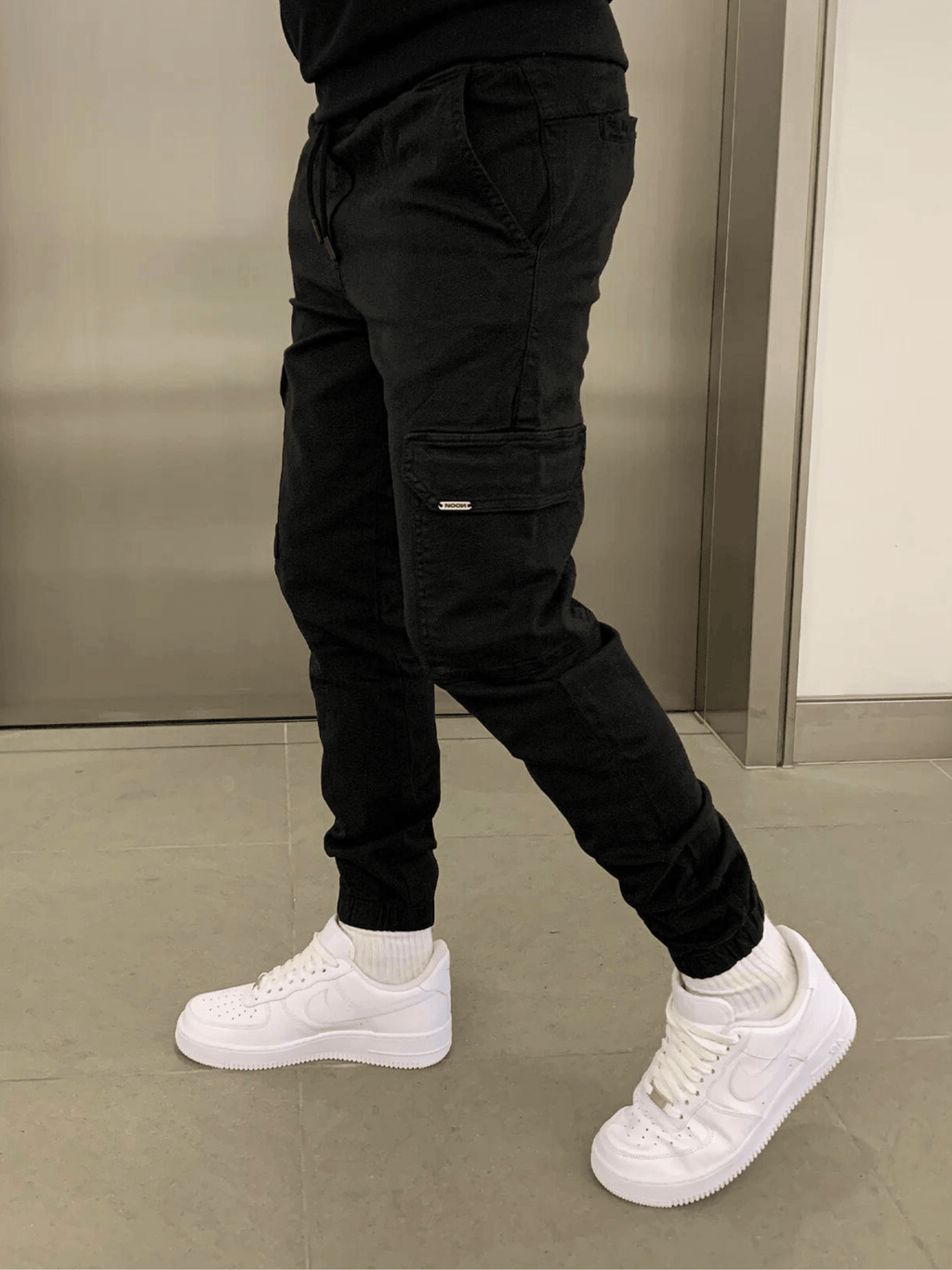 Pantalon jogger cargo homme ajusté, taille élastique, six coloris