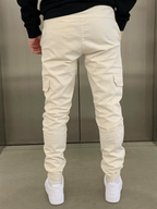 Pantalon jogger cargo homme ajusté, taille élastique, six coloris