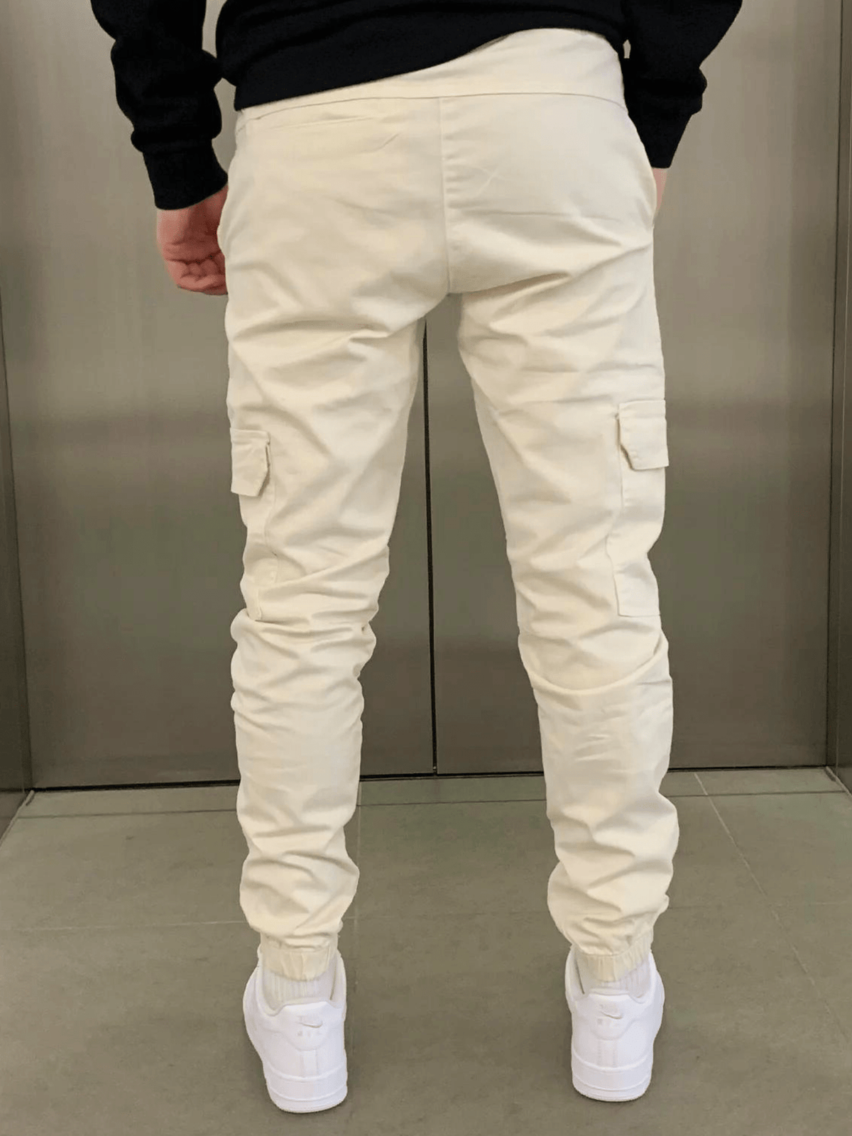 Pantalon jogger cargo homme ajusté, taille élastique, six coloris