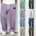 Pantalon homme texture gaufrée, coupe droite, dix coloris