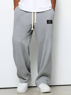 Pantalon homme texture gaufrée, coupe droite, dix coloris, gris