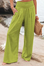 Pantalon large femme, coupe ample, six coloris, du XS au 4XL, vert