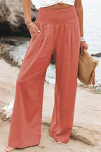 Pantalon large femme, coupe ample, six coloris, du XS au 4XL, orange