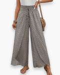 Pantalon large femme à imprimé graphique, gris, du S au 3XL, gris