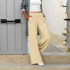 Pantalon large fluide femme, quatre coloris, du S au 5XL, abricot
