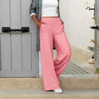 Pantalon large fluide femme, quatre coloris, du S au 5XL, rose