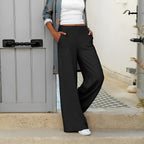 Pantalon large fluide femme, quatre coloris, du S au 5XL, noir