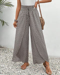 Pantalon large femme à jambe ample, noir, vert ou rouge, noir
