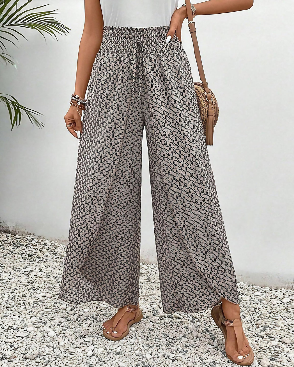 Pantalon large femme à jambe ample, noir, vert ou rouge, noir