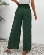 Pantalon large femme à jambe ample, noir, vert ou rouge