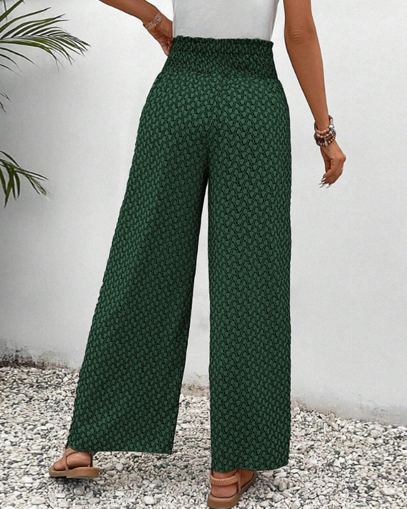 Pantalon large femme à jambe ample, noir, vert ou rouge