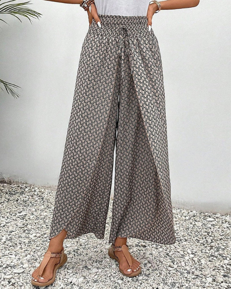 Pantalon large femme à jambe ample, noir, vert ou rouge