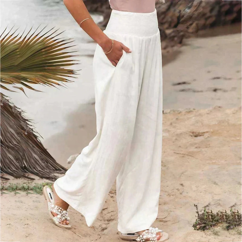 Pantalon large femme habillé, cinq coloris, du S au 3XL