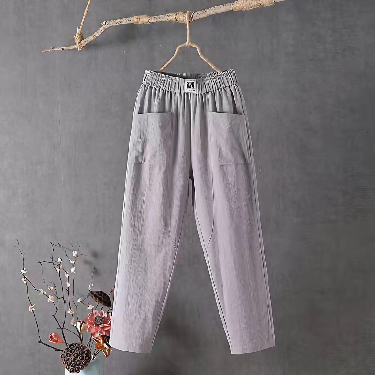 Pantalon large femme, six coloris, du M au 4XL, gris