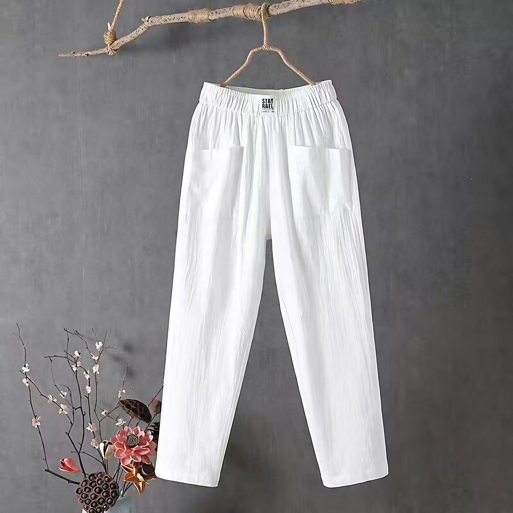 Pantalon large femme, six coloris, du M au 4XL, blanc