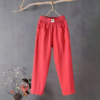 Pantalon large femme, six coloris, du M au 4XL, rouge