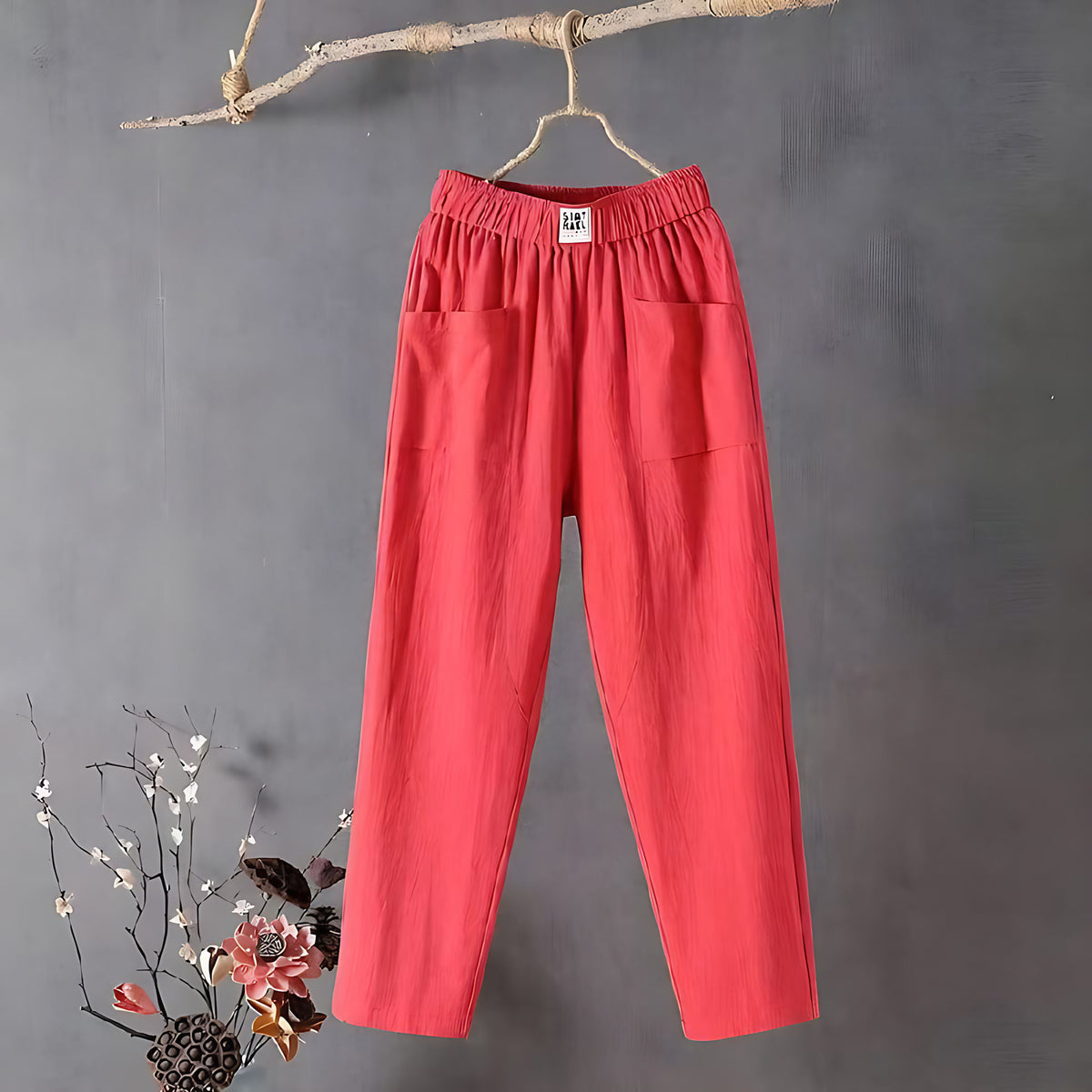 Pantalon large femme, six coloris, du M au 4XL, rouge