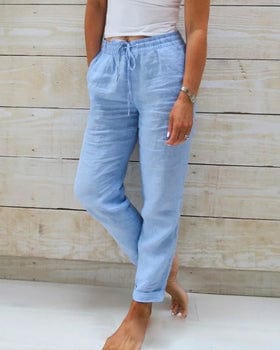 Pantalon ample femme à taille élastique, six coloris, du XS au 3XL