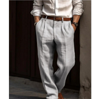Pantalon d'été homme léger, coupe décontractée, poches latérales, gris