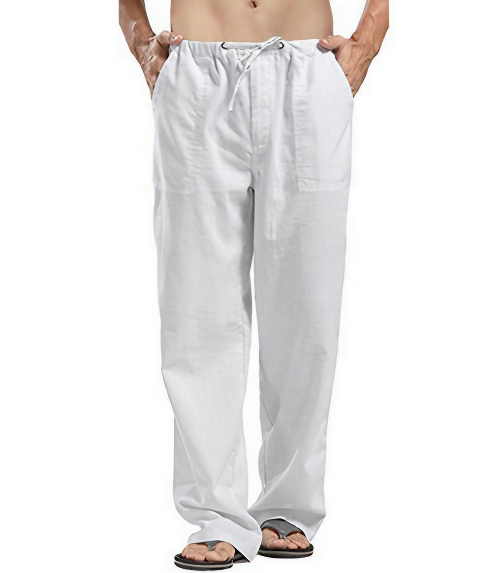 Pantalon d'été homme à taille élastique et poches, du S au 3XL