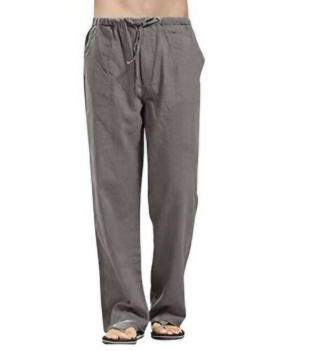 Pantalon d'été homme à taille élastique et poches, du S au 3XL, gris