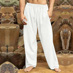 Pantalon homme d'été, coupe ajustée, sept coloris, blanc