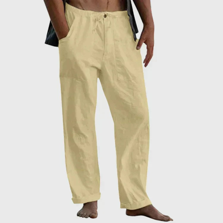 Pantalon homme décontracté à taille élastique, du M au 5XL, jaune