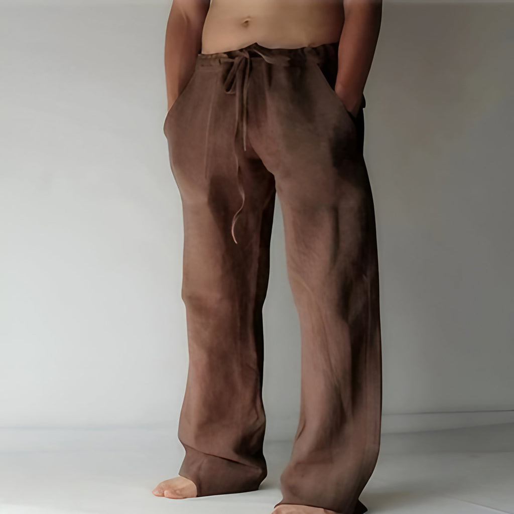 Pantalon homme léger pour l'été, sept coloris, du S au 5XL, marron