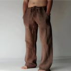 Pantalon homme léger pour l'été, sept coloris, du S au 5XL, marron