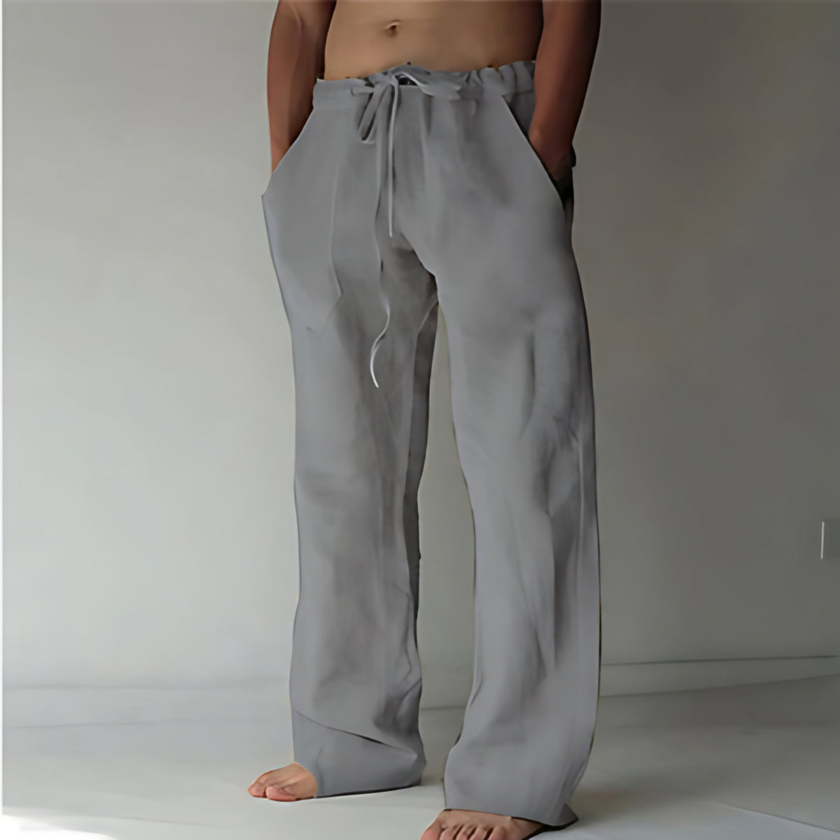 Pantalon homme léger pour l'été, sept coloris, du S au 5XL, gris