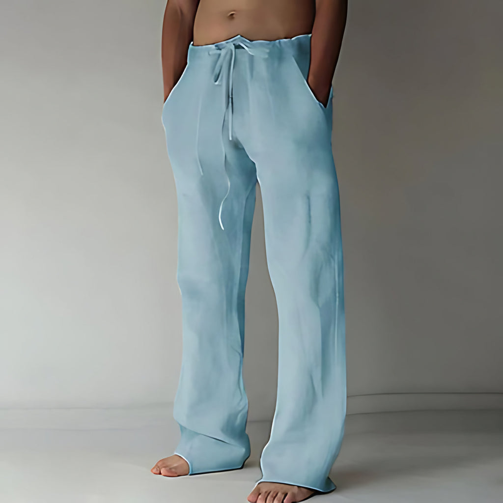 Pantalon homme léger pour l'été, sept coloris, du S au 5XL, bleu clair