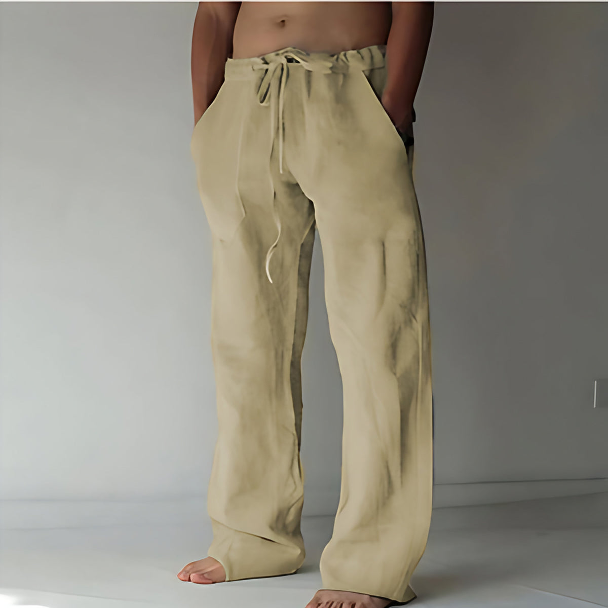 Pantalon homme léger pour l'été, sept coloris, du S au 5XL, kaki