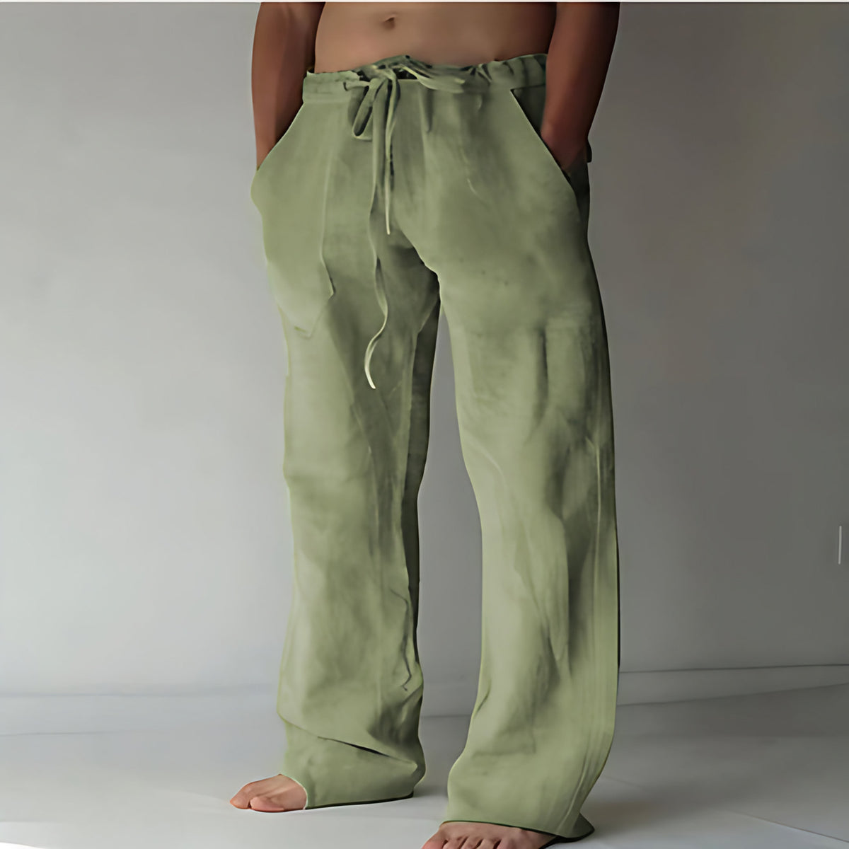 Pantalon homme léger pour l'été, sept coloris, du S au 5XL, vert