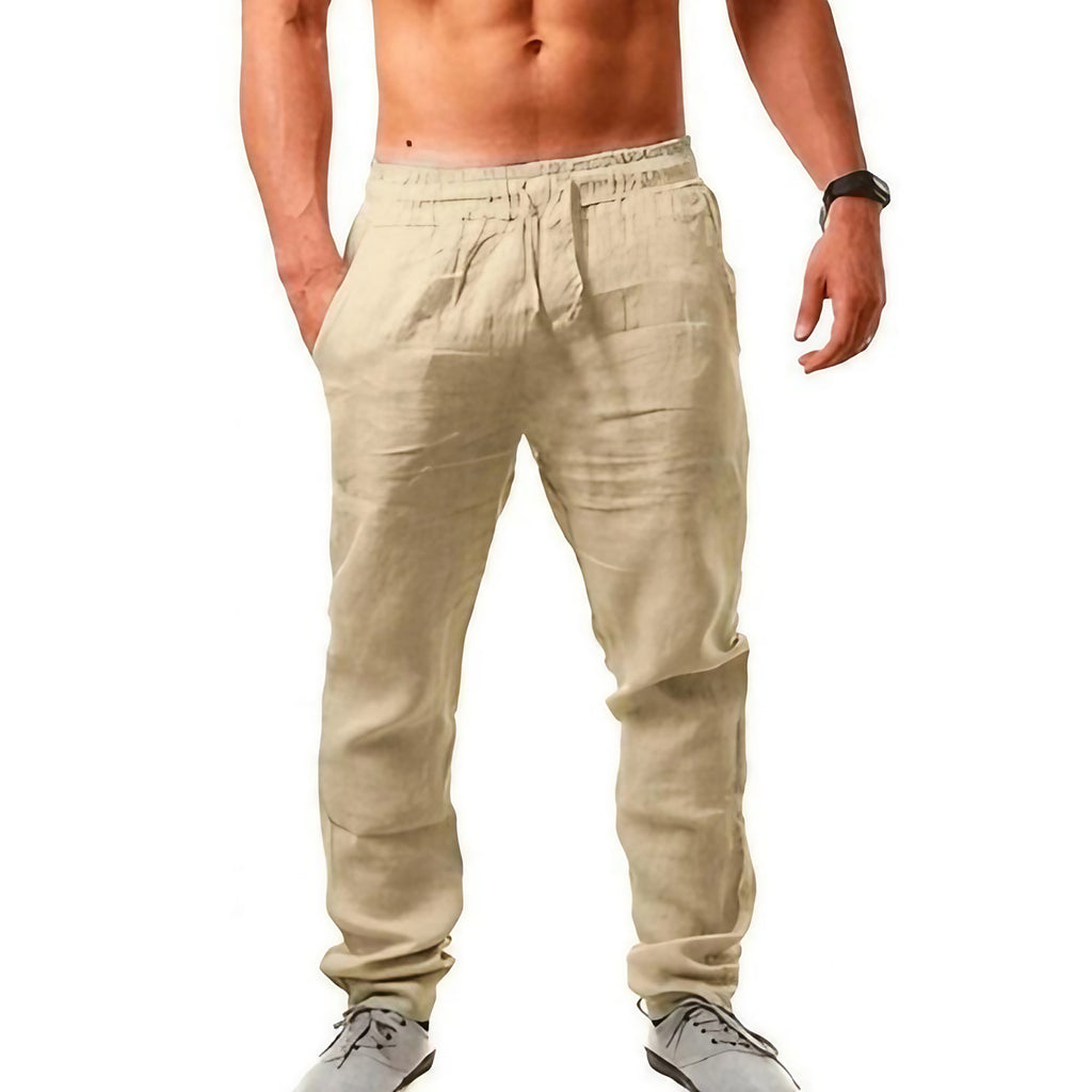 Pantalon homme d'été léger, sept coloris, du S au 3XL, kaki foncé