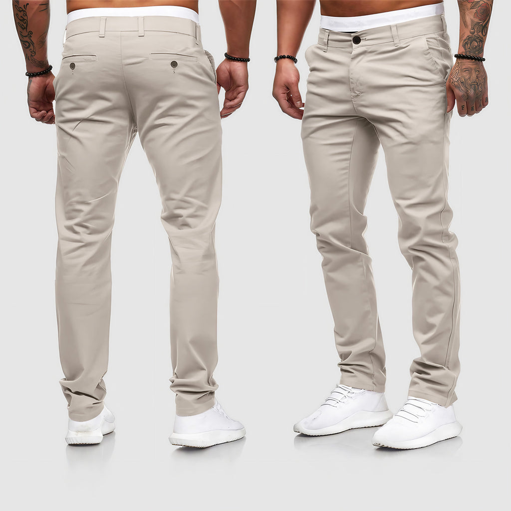 Pantalon homme slim à jambe droite, quatre coloris, du S au 3XL