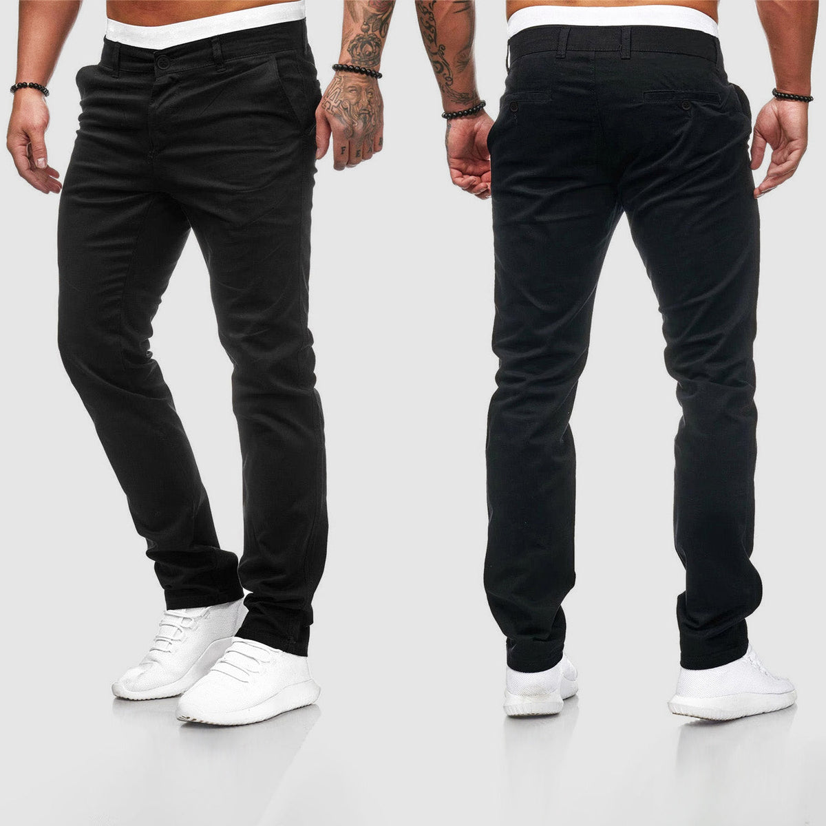 Pantalon homme slim à jambe droite, quatre coloris, du S au 3XL
