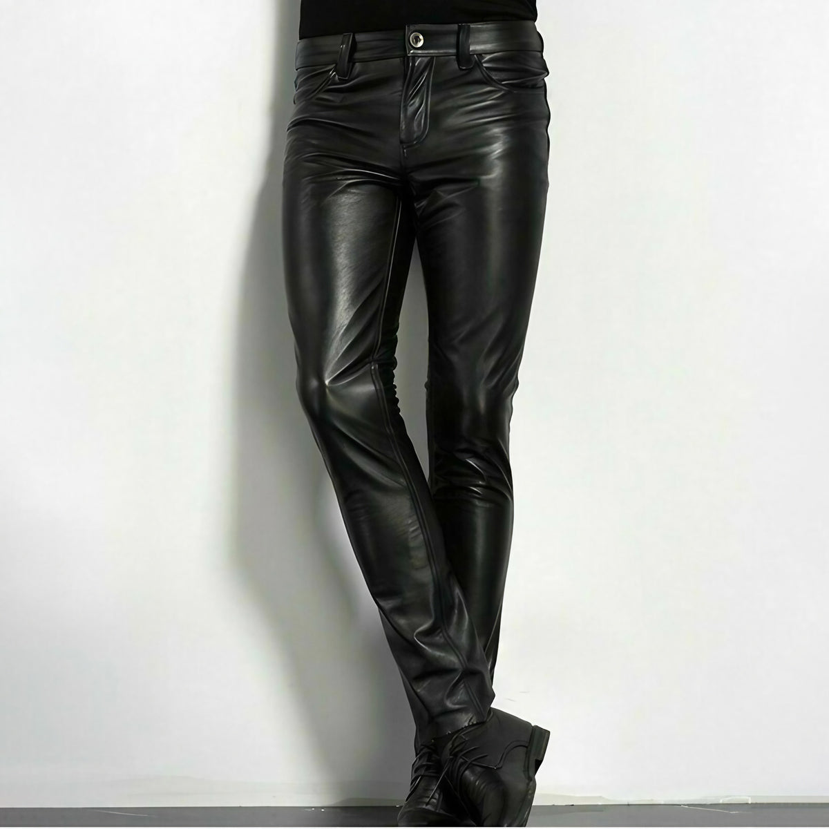Pantalon slim homme noir, coupe ajustée, du XS au 3XL