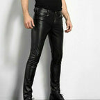 Pantalon slim homme noir, coupe ajustée, du XS au 3XL, noir