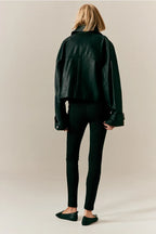 Pantalon stretch femme, noir uni ou noir à rayures