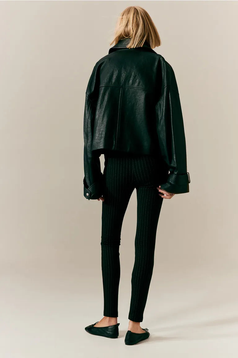 Pantalon stretch femme, noir uni ou noir à rayures