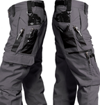 Pantalon tactique homme multipoches, zones extensibles, gris